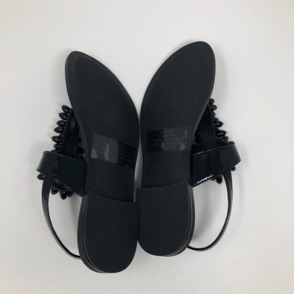 NEW Chico's Black T-Strap Embellished Sandals 6M - Picture 3 of 7